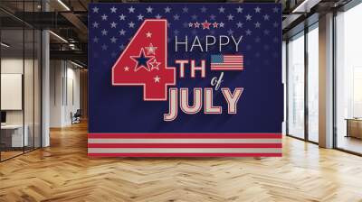 Happy Independence Day USA 4th of July dark blue background - 4th of July USA independence day celebration vector Wall mural