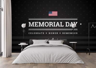 memorial day black background w/ the united states flag - memorial day vector Wall mural