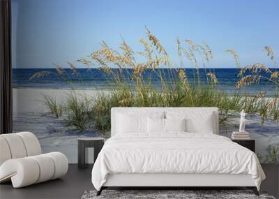 Ripe Sea Oats grace Pensacola, Florida's dazzling white beaches on the Gulf of Mexico each summer. Wall mural