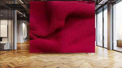 Close up Red Knit Fabric Wall mural