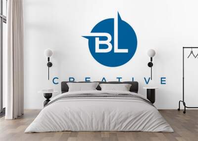 BL creative circle letter logo design victor Wall mural