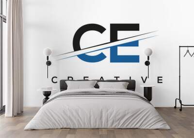 CE creative cut letter logo design vector Wall mural