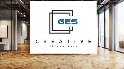 creative initial Three letters GES square logo design Wall mural