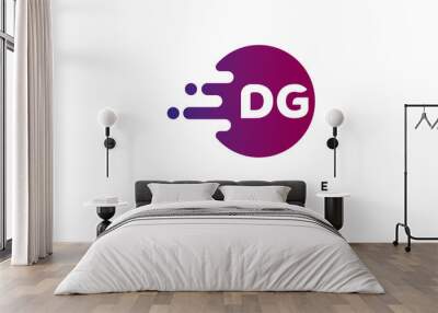 Fast Steering letter DG logo designs concept Wall mural