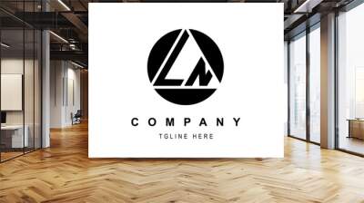 LN triangle letter logo with circel Wall mural