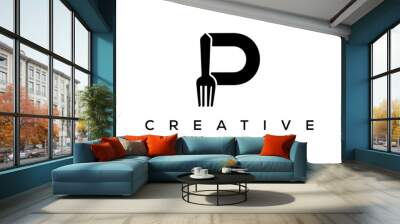 P creative letter logo victor Wall mural