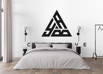 YAB creative tringle three letters logo design Wall mural