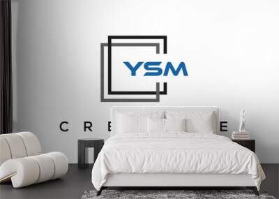 YSM square frame three letters logo design vector	 Wall mural