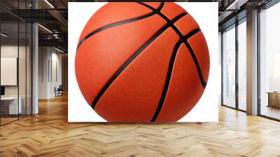 Basketball ball isolated on transparent background. AI Generative Wall mural