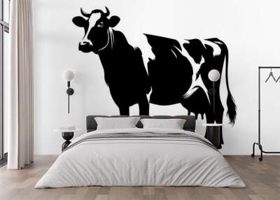 Dairy Cow silhouette icon symbol. vector illustration Wall mural