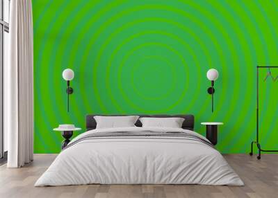 Green Radiating concentric Circle Pattern Background. Vibrant Radial geometric Vector Illustration Wall mural