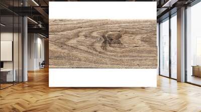 Sea drift wood plank isolated on transparent background. template mockup Wall mural