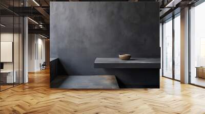 A minimalistic tabletop, its smoothness inviting touch. The photographer emphasizes simplicity and tactility Wall mural