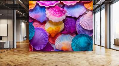 Colorful seashells background. Colorful seashells background Wall mural