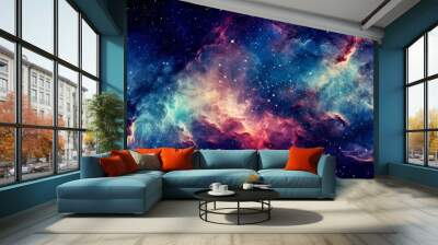 Planets, stars and galaxies in outer space showing the beauty of space exploration. Wall mural