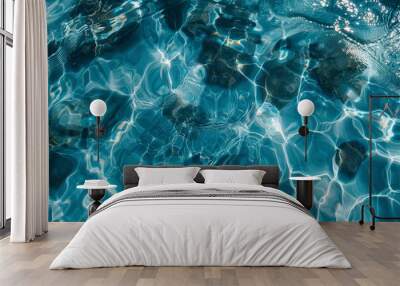 The water is calm and clear, with ripples Wall mural