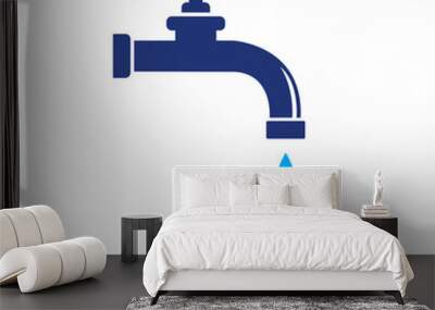 Water tap icon Wall mural