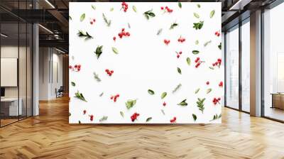 Christmas botanical natural background or template Wall mural