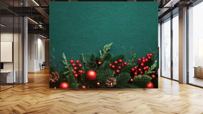 Christmas dark vintage background with copy space for a greeting text Wall mural