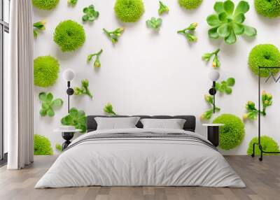 Floral background, top view Wall mural