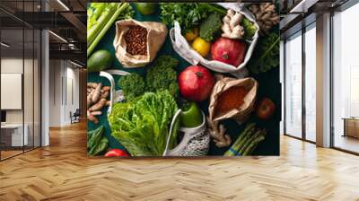 Shopping or delivery of fresh and healthy vegetarian food concept Wall mural