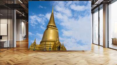 Temple is the landmark of bangkok province and blue sky Wall mural