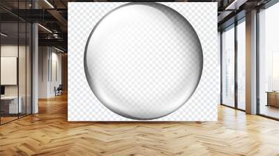 white transparent glass sphere with glares and highlights Wall mural