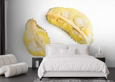 durian tropical fruit on white Wall mural