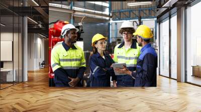 The factory engineer configures a complex production plant. Wall mural