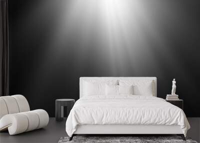 abstract beautiful beams of light, rays of light screen overlay on black background. Wall mural