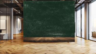 Chalkboard, blackboard with wooden floor . Wall mural