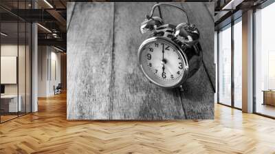 vintage black and white clock Wall mural