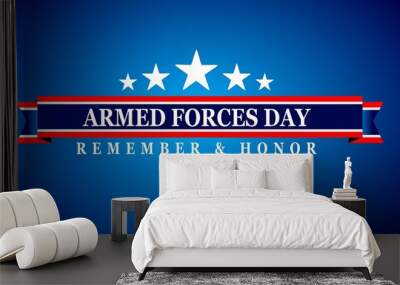 ARMED FORCES DAY , Poster with USA flag Wall mural