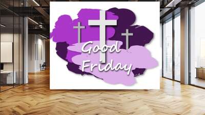 Good Friday Background,Cross on a violet background Wall mural