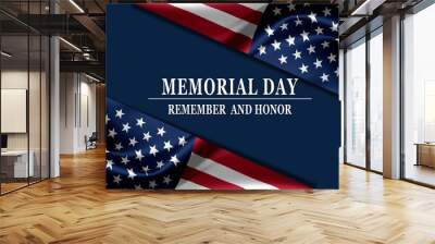 Happy Memorial Day with American flag Wall mural