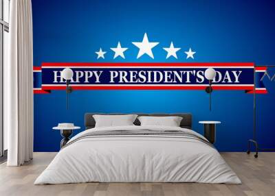 Happy President's day design blue background Wall mural