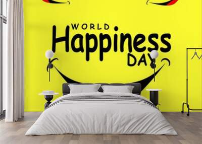 International Day Of Happiness Vector Design - Illustration Wall mural