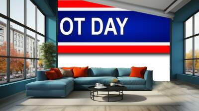 patriot day USA September 11 flag banner on illustration on white background Wall mural