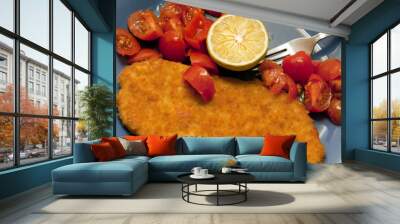 COTOLETTA ALLA MILANESE CON POMODORINI E LIMONE Wall mural