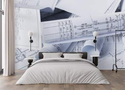 Architectural blueprints  Wall mural