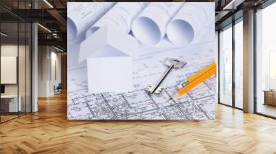 Architectural blueprints Wall mural