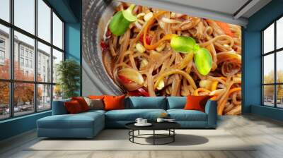 Asian noodles with meat Wall mural