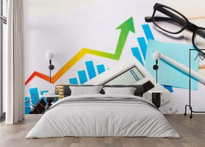 business chart showing financial success Wall mural