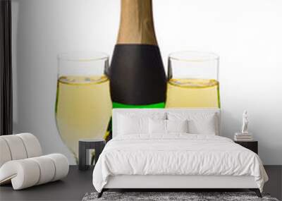 champagne on a white background Wall mural