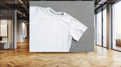 close up of a white color t-shirt, copy space Wall mural