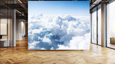 Clouds and sky from airplane window view Wall mural