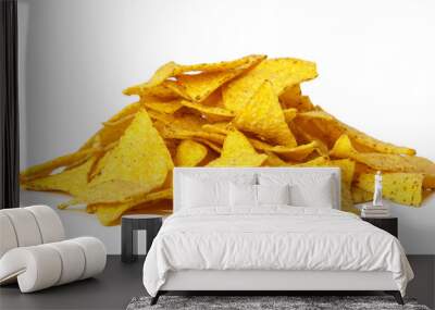 corn nachos on white background Wall mural