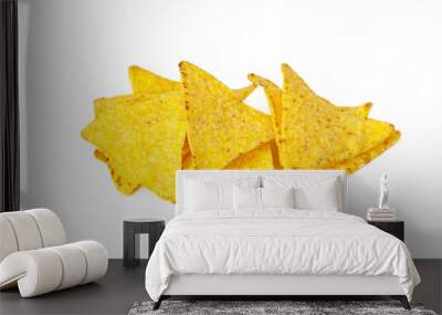 corn nachos on white background Wall mural