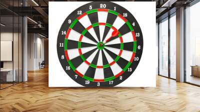 dart arrow hitting in the target center of dartboard Wall mural