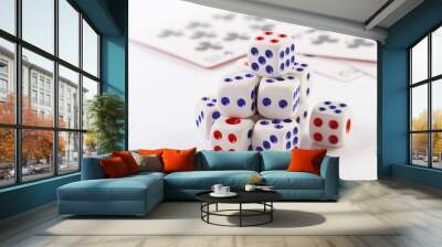 Dice on a light background Wall mural